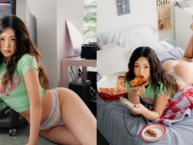 【球盟会】「蜜臀尤物」宅樣吃Pizza太性感，「鮮嫩蜜桃香」讓粉絲想嗑