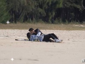 【球盟会】金晨与小8岁男星演情侣！片场沙滩上贴身拥吻，搂脖摸脸氛围暧昧 