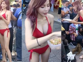 【球盟会】暴動了!E奶正妹鄭琦「三峽爆乳販售芭樂」,「養眼比基尼畫面」好猖狂!