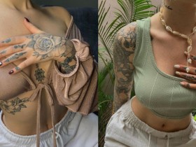 【球盟会】此地無銀三百兩!刺青妹「遮羞手」阻擋邪惡視線 意外造成反效果遭肉搜