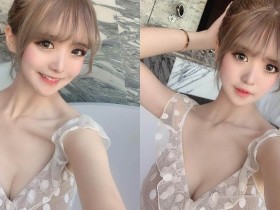 【球盟会】甜心妹子穿點點洋裝「雪乳現形」,飽滿胸型弧度太養眼!