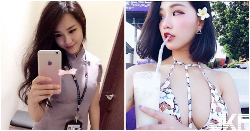 【球盟会】華航地勤美乳超兇！巨大雄偉乳視角，渾圓南半球秒殺旅客啊！