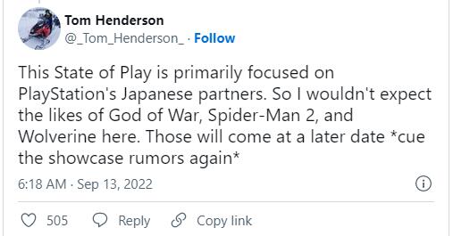 爆料：State of Play发布会没有《战神5》《蜘蛛侠2》