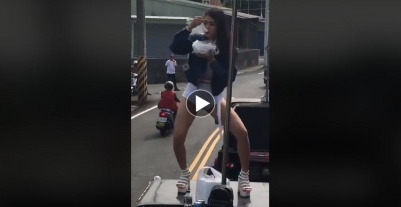 【球盟会】到底多餓？鋼管辣妹安安性感扭臀「邊搖邊吃」　搞怪影片引發網友瘋傳