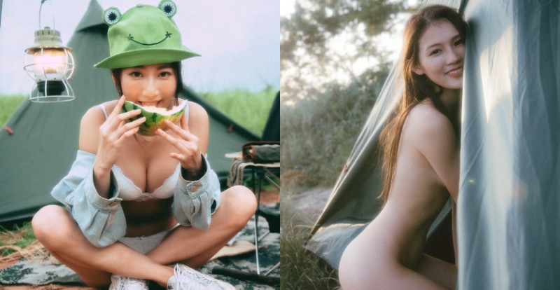 【球盟会】雙十假期一起露營去！JVID「野營少女」戶外解放衣物束縛！