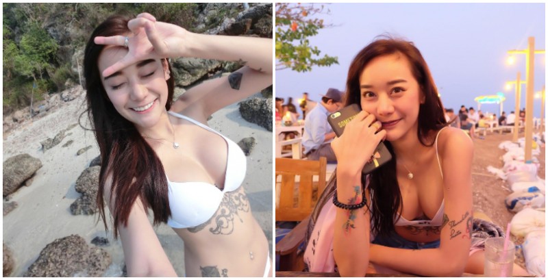 【球盟会】「美乳正妹」的溫暖燦笑！白色鼻基尼下的超惹火身材，一秒成為沙灘上的焦點！