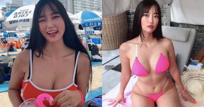 【球盟会】葫蘆型身材超讚！南韓「巨乳豐尻」健身網紅，比基尼小褲褲只有一片布！