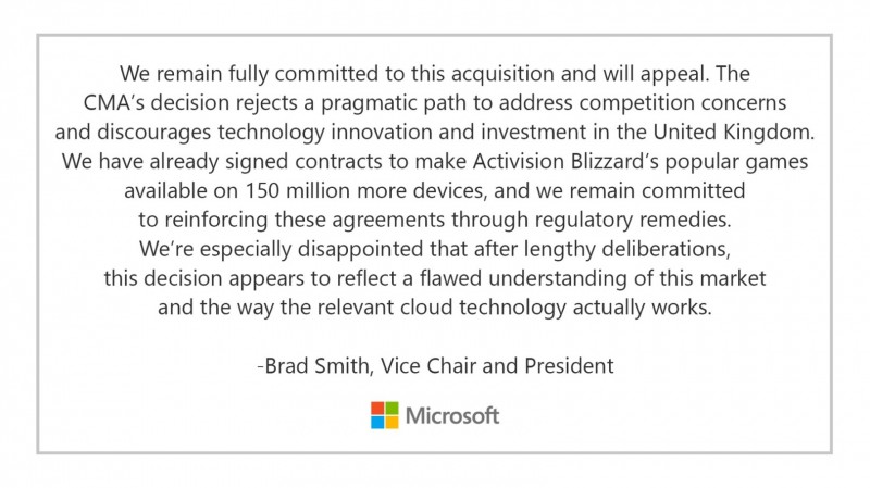 英国市场管理局正式否决微软收购动视暴雪！