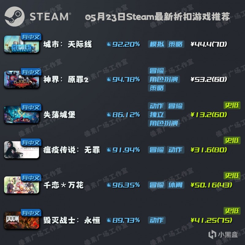 【Steam特惠】5月23日新折扣游戏推荐｜