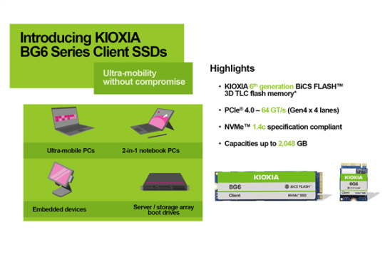 超迷你的M.2 2230 SSD新品铠侠BG6发布：2TB容量！
