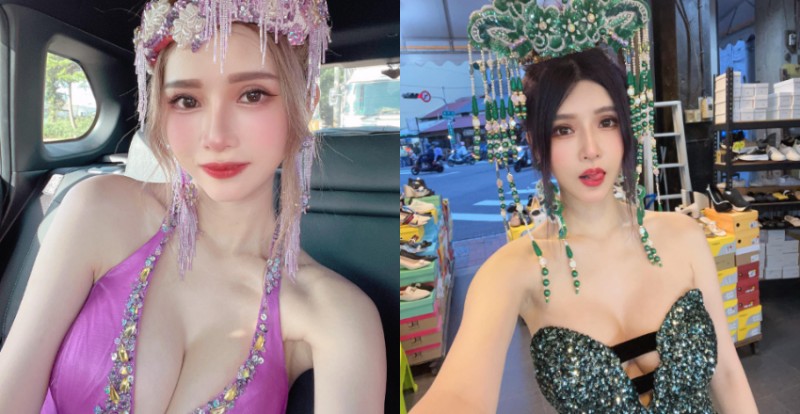 【球盟会】洋娃娃禮生「小羚蹦啾」氣質出席廟會活動　火辣身材引起關注