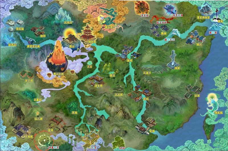 《仙剑奇侠传三》大地图与地名考据（文末：仙剑全系列大地图）