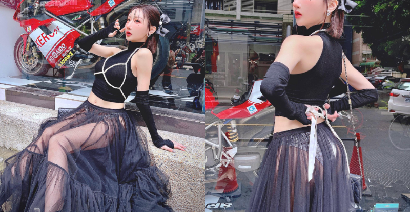 【球盟会】暗黑尤物「葉妮妮Minnie」櫥窗超搶眼，「透視內褲」性感瘋觀賞！