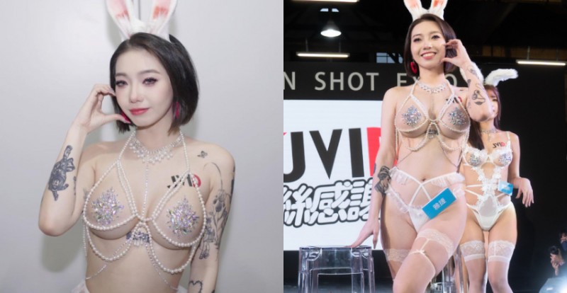 【球盟会】辣到極限！專屬你的美尻女友《雅捷》透明珍珠比基尼超惹火