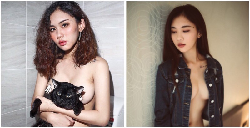 【球盟会】我好想當貓咪！「爆乳正妹」羅穎全裸尺度解放，用一臉厭世的貓咪遮點！