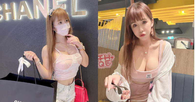 【球盟会】「甜心Q匠」專櫃前亮大車燈，「飽滿雪乳」召集飢渴眼光