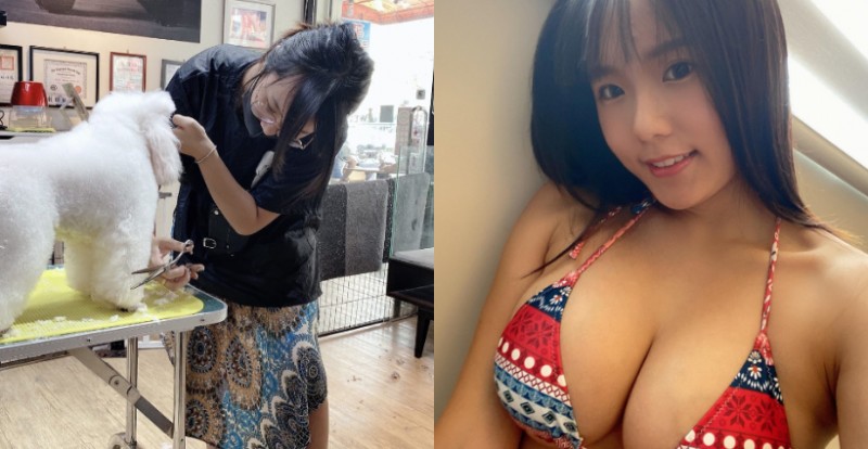 最強反差！正妹寵物美容師「Angela寶7」圍裙底下藏著巨乳身材