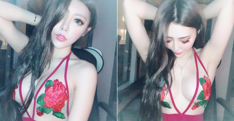 【球盟会】正妹穿上「透明奶衣」大露白嫩E乳！胸前兩朵紅玫瑰引人採擷太邪惡！