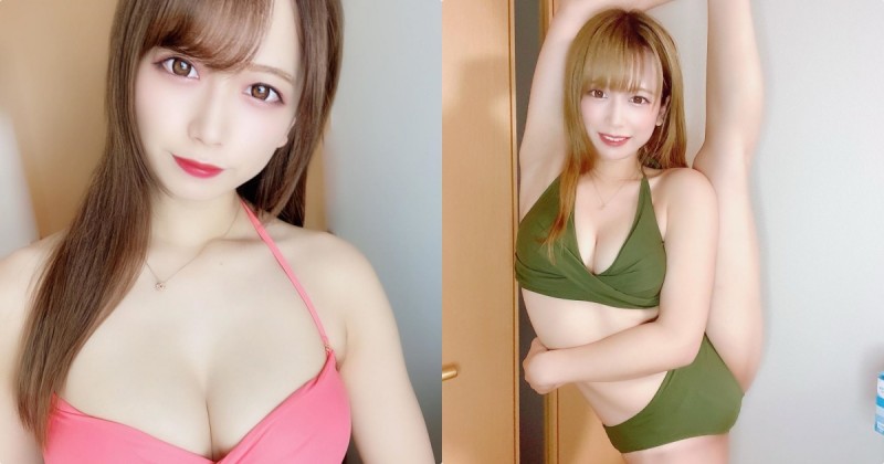 【球盟会】超強一字馬！韻律體操女王「穿比基尼性感拉筋」，飽滿F奶實在太強大！