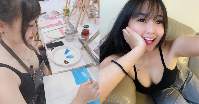 【球盟会】超兇猛小畫家「熊熊」爆乳沒在怕！甜美俏皮愛玩耍，隨時可見「奶奶」身影！