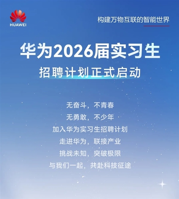 【球盟会】华为2026届实习生招聘启动：需多轮面试 研发类先考试