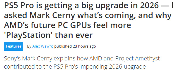PS5首席架构师确认PS5 Pro将于明年迎来重大升级