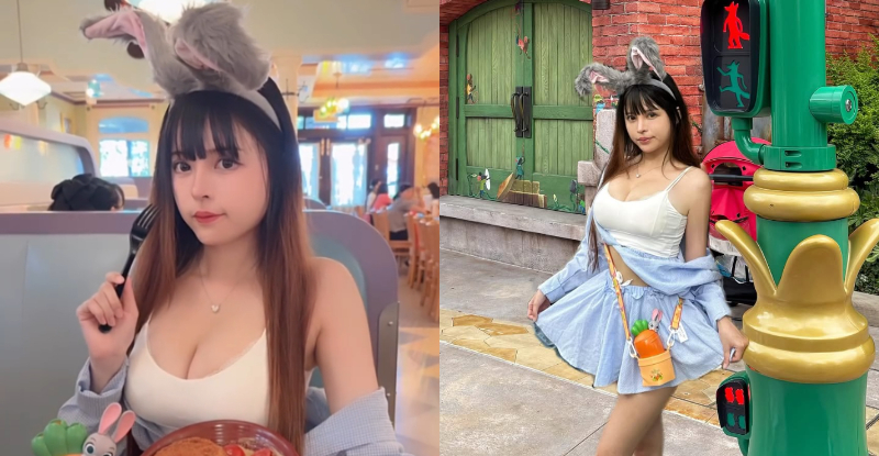 【球盟会】上海迪士尼驚見「羊ㄦ」扮兔兔,「豪大雙峰」可愛與性感兼具!