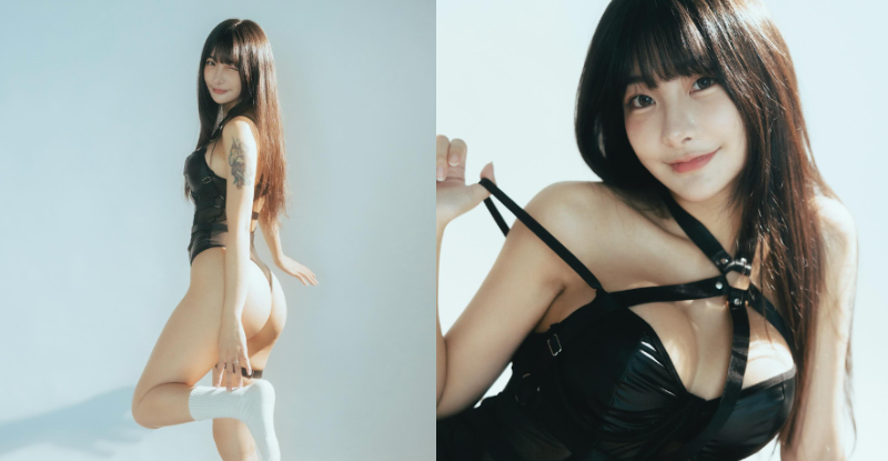【球盟会】貓眼正妹「梗梗」黑馬甲上陣，「火辣蜜臀」每一動都超撩人！