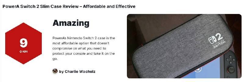 IGN 9分！Switch 2第三方收纳包评分出炉：轻薄又坚固