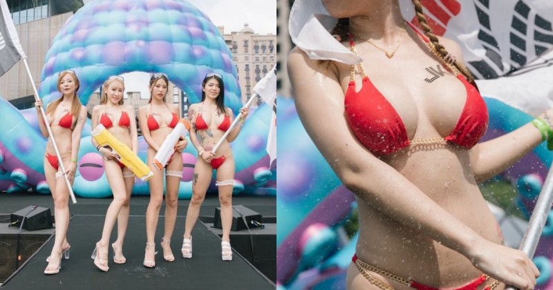 【球盟会】超強大巨乳翹臀出沒！「嵐芯語」火辣濕身餵奶酒，彈軟H罩杯讓人光看就醉！