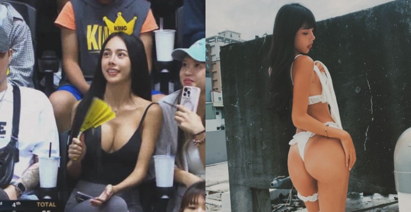 【球盟会】新莊籃球比賽場邊爆乳美女引起關注 原來是翹臀女王李尾巴