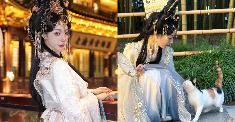 【球盟会】仙女下凡！古典美人「飄哥」正到太浮誇，「吹笛誘惑」連貓咪也陶醉！