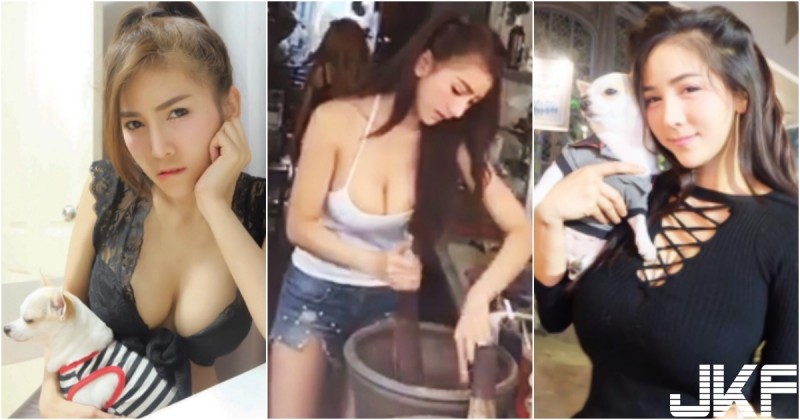 爆乳正妹「奶比狗頭大」！高顏值配上「洶湧乳量」原來就是路邊涼拌妹！