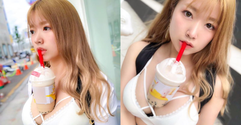 【球盟会】是真奶啊！正妹示範「珍珠奶茶正確喝法」　不用提袋超環保！