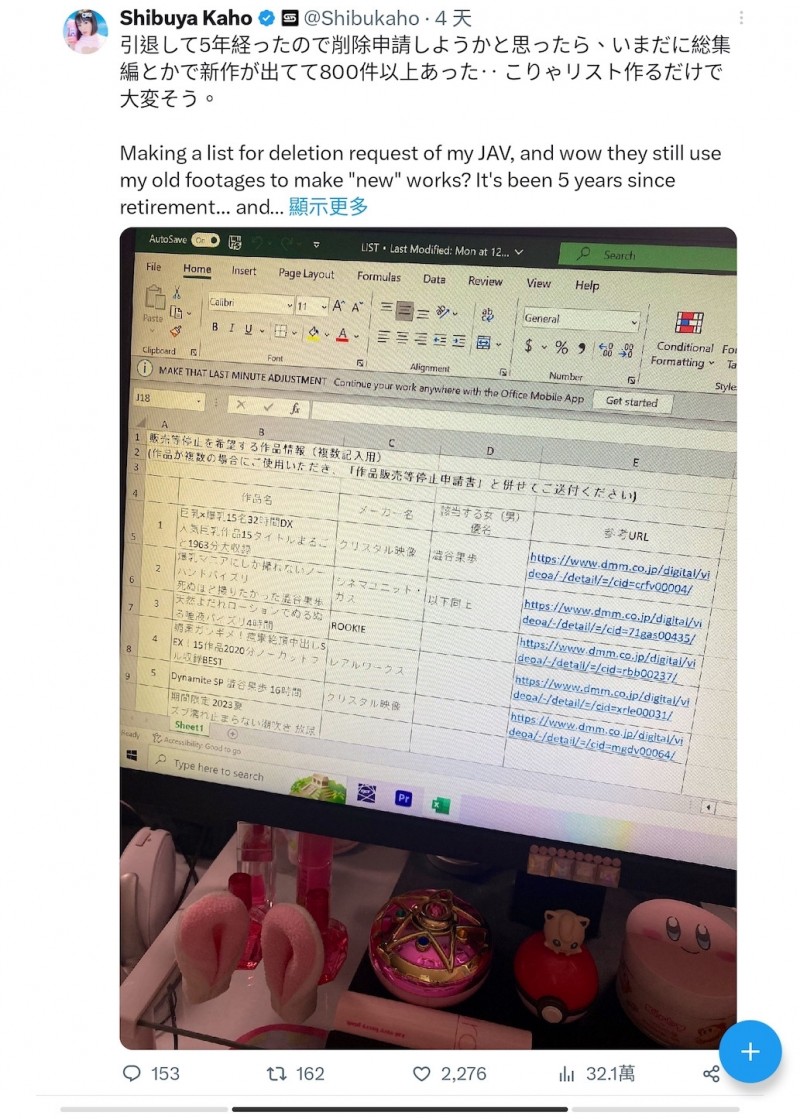 【球盟会】澁谷果歩要下架作品⋯哈比人男优有意见!