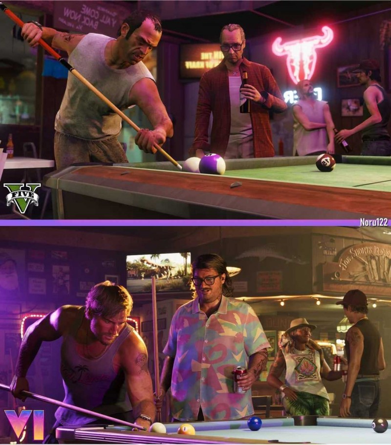 粉丝用《GTA5》神还原《GTA6》截图，对比凸显R星十年技术飞跃