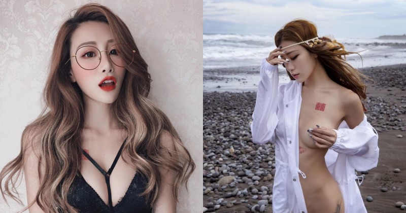 【球盟会】狂到IG秒檢舉！「LaraFan 雙囍」襯衫內什麼都沒穿，海邊不用比基尼就「辣到失血」！