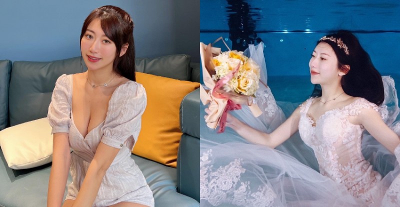 【球盟会】甜美女神「比特啾啾 Elsa」自由潛水難不倒　樂當火辣美人魚