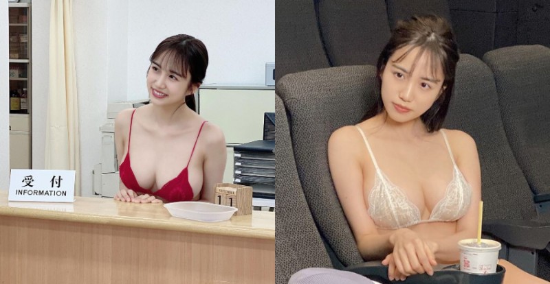 【球盟会】衣櫃裡是不是只有內衣？「巨乳櫃台妹」連看電影都不穿衣服