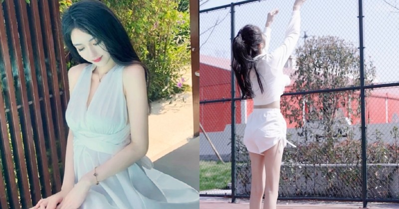 【球盟会】深圳大學「素人正妹」皮膚超白腿超長，操場投籃背影讓人瞬間戀愛！