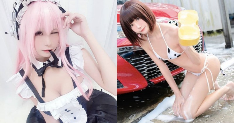 【球盟会】小奶也能很性感！甜美coser大膽穿衣秀「小蠻腰」，比基尼洗車好亮眼！