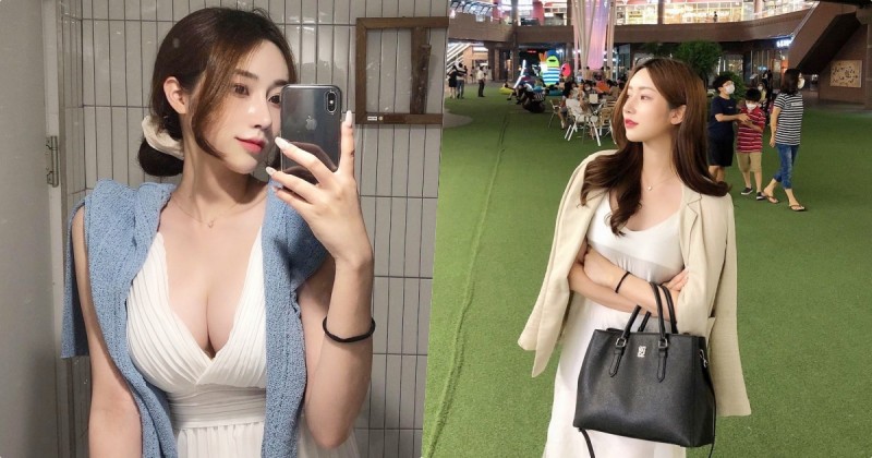【球盟会】優雅正妹「喜愛性感鏡中自拍」，「惹火的深溝」狂讓路人回頭！