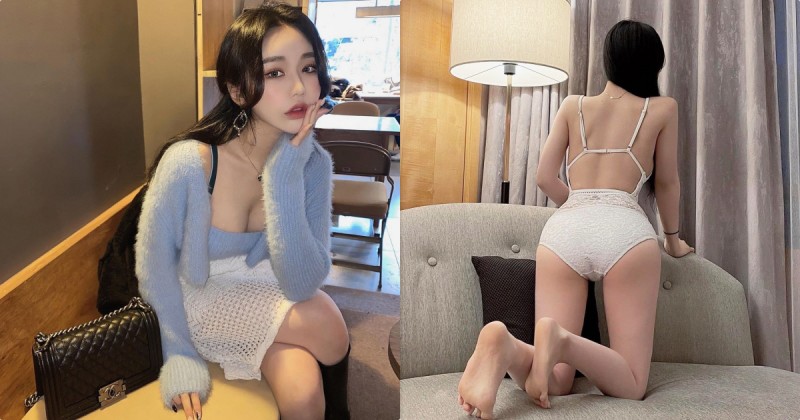 【球盟会】走辣妹風的「優質長髮正妹」，房間穿內衣的背影太誘人！