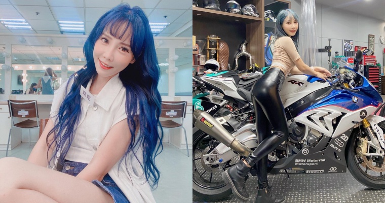 【球盟会】正妹 YouTuber「咪妃」牽新重機回家！「緊身黑皮褲」造型狂吸萬讚