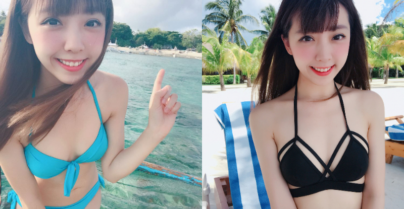 【球盟会】台大「學霸正妹」海邊大曬美乳！牛奶皮膚白嫩滑順　甜美笑容超可愛！