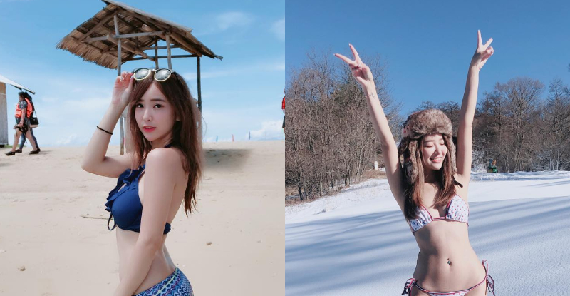 【球盟会】就是只想穿這樣！小隻馬「張雅涵 Kimi」不管沙灘還是雪地都只穿比基尼！