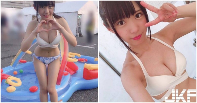 【球盟会】E奶小隻馬戲水時彎腰「乳量好兇猛」，飽滿身材發育太好了！