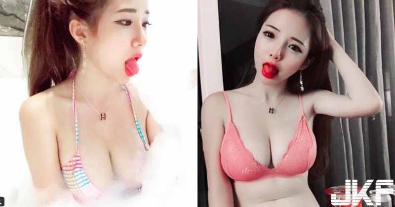 【球盟会】壞掉了！「白皙大奶妹」小舌好厲害，PO照大膽邀請網友：「下次一起吃吃」!