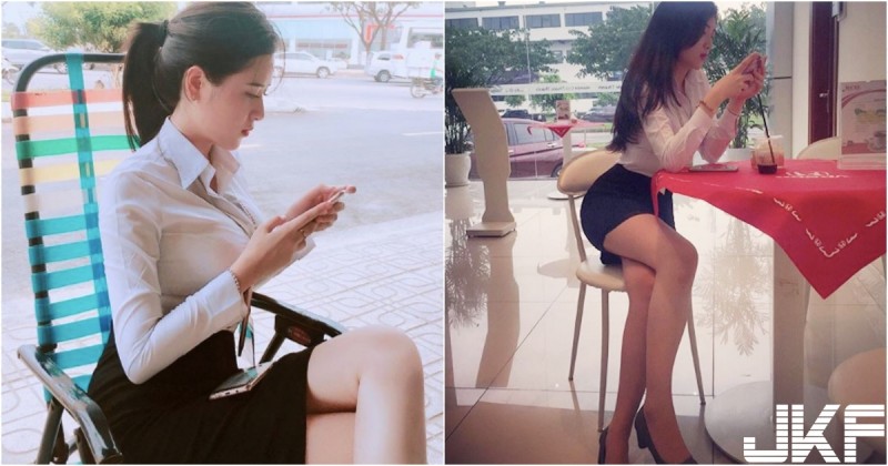 【球盟会】買車了啦！「大奶長腿美女業務」身材太兇猛！制服襯衫下「飽滿形狀」都快撐出來了！