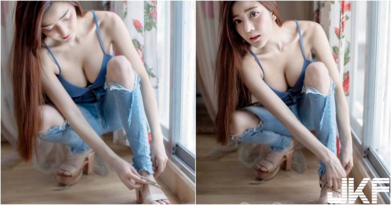 【球盟会】「長髮奶妹」出門前彎腰穿鞋！「雪白巨乳」快爆出來！一抬頭神正美顏讓人戀愛！